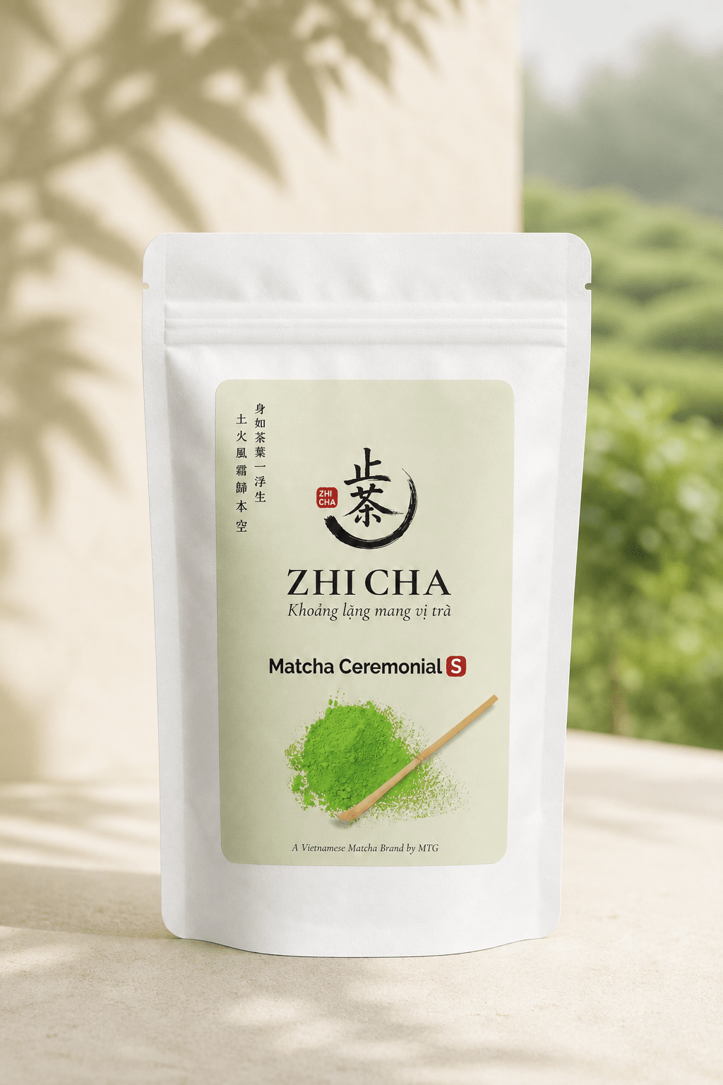 Túi zip Trà Matcha Ceremonial S Zhi Cha, mặt trước
