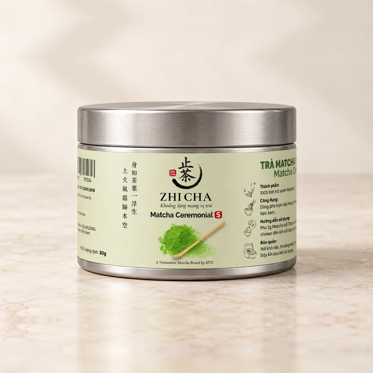 Hộp inox Trà Matcha Ceremonial S của Zhi Cha