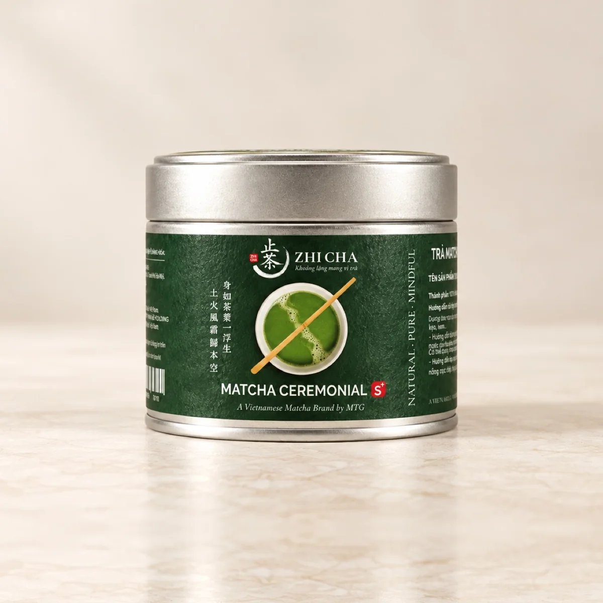 Hộp inox Trà Matcha Ceremonial S Plus của Zhi Cha