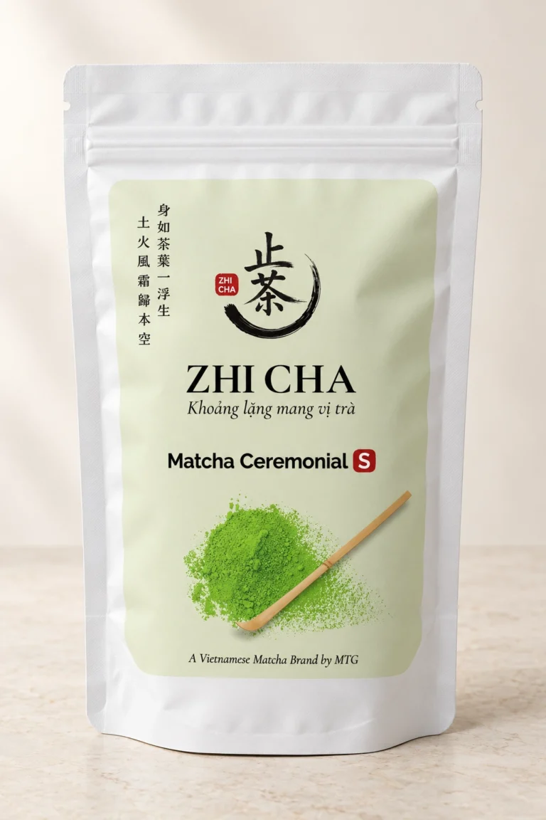 Túi Trà Matcha Ceremonial S của Zhi Cha, mặt trước